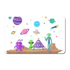 Alien Ufo Star Universe Star Vector Image Magnet (rectangular)