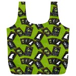 Cats And Skulls - Modern Halloween  Full Print Recycle Bag (XXL) Front