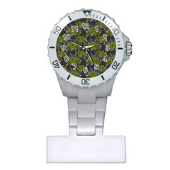 Halloween - Green Roses On Spider Web  Plastic Nurses Watch by ConteMonfrey