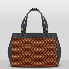 Halloween Palette Plaids Orange, Black Geometric  Oversize Office Handbag (2 Sides) by ConteMonfrey