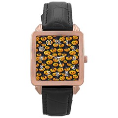 Jack O Lantern  Rose Gold Leather Watch  by ConteMonfrey