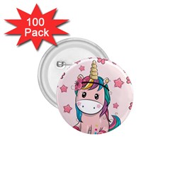 Cartoon Unicorn Fantasy 1 75  Buttons (100 Pack) 