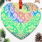 Hippie Fabric Background Tie Dye Ornament (Heart) Front