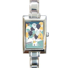 Abstract Balloon Pattern Decoration Rectangle Italian Charm Watch by Ravend