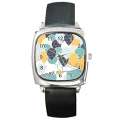 Abstract Balloon Pattern Decoration Square Metal Watch by Ravend