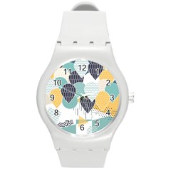 Abstract Balloon Pattern Decoration Round Plastic Sport Watch (m) by Ravend