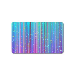 Blue Magenta Speckles Line Magnet (name Card) by Wegoenart