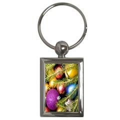 Background Of Christmas Decoration Key Chain (rectangle)