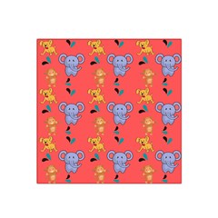 Elephant Cartoon Animal Monkey Satin Bandana Scarf 22  X 22  by Wegoenart