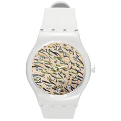 Abstract Pattern Freestyle Painting Round Plastic Sport Watch (m)