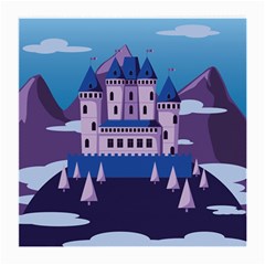 Illustration Castle Mountain Tower Sky Medium Glasses Cloth