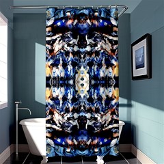 Cobalt Symmetry Shower Curtain 36  X 72  (stall)  by kaleidomarblingart