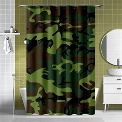 Green Brown Camouflage Shower Curtain 48  X 72  (small)  by nateshop