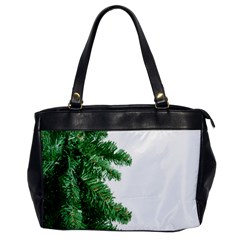 Green Christmas Tree Border Oversize Office Handbag