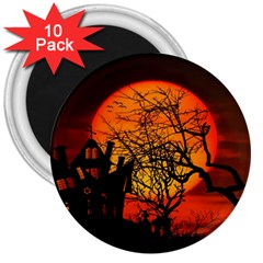 Night Full Moon Gespenstig 3  Magnets (10 Pack) 