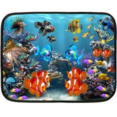 Aquarium Fish Tank Sea Life Double Sided Fleece Blanket (mini)  by Wegoenart