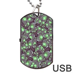 Man Butterfly Drawing Motif Pattern Dog Tag Usb Flash (one Side) by dflcprintsclothing