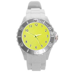 Background-texture-yellow Round Plastic Sport Watch (l) by nateshop