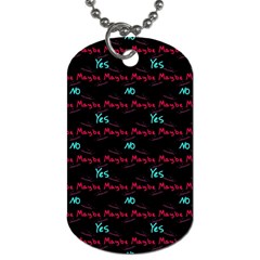 Doodle Lettering Background Dog Tag (one Side)