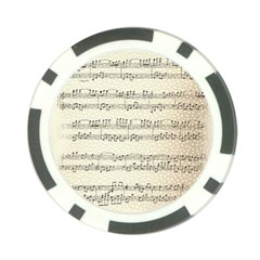 Music Beige Vintage Paper Background Design Poker Chip Card Guard (10 Pack) by Ravend