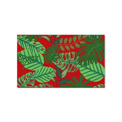 Leaves Pattern Red Green Nature Sticker Rectangular (100 Pack)