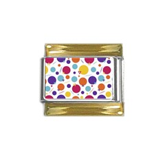 Background Polka Dot Gold Trim Italian Charm (9mm)