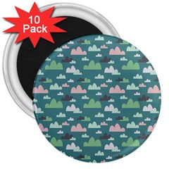 Llama Clouds  3  Magnets (10 Pack)  by ConteMonfrey