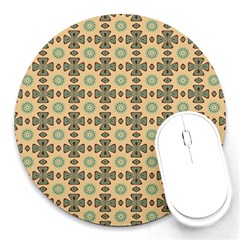 Abstract Green Caramels Round Mousepad by ConteMonfrey