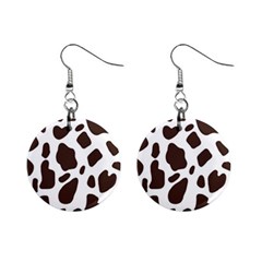 Cow Spots Brown White Mini Button Earrings by ConteMonfrey