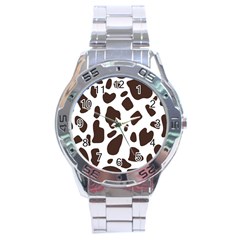 Cow Spots Brown White Stainless Steel Analogue Watch by ConteMonfrey