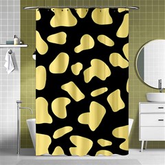 Cow Yellow Black Shower Curtain 48  X 72  (small)  by ConteMonfrey