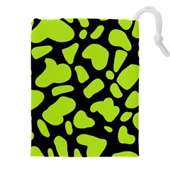 Neon Green Cow Spots Drawstring Pouch (4xl) by ConteMonfrey