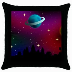 Asteroid Comet Star Space Aurora Throw Pillow Case (black) by Wegoenart