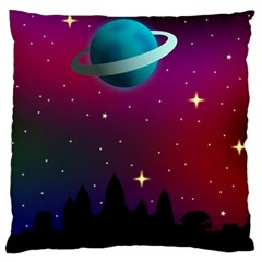 Asteroid Comet Star Space Aurora Large Cushion Case (one Side) by Wegoenart