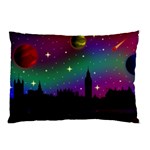 Illustration Clock Asteroid Comet Galaxy Pillow Case (Two Sides) Front