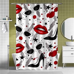 Red Lips Black Heels Pattern Shower Curtain 48  X 72  (small) 