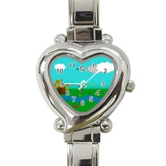 Frog Log Stream River Wallpaper Heart Italian Charm Watch by Ravend