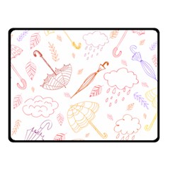 Weather Umbrella Rain Cloud Seamless Doodle Pattern Fleece Blanket (small) by danenraven