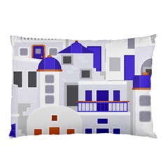 Background Santorini Greece Pillow Case (two Sides)