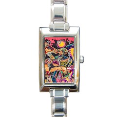 Doodle Wallpaper Texture Grafiti Multi Colored Art Rectangle Italian Charm Watch by danenraven