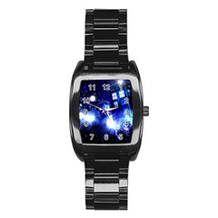 Tardis Background Space Stainless Steel Barrel Watch