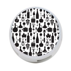 Wine Pattern Black White 4-port Usb Hub (two Sides) by Jancukart