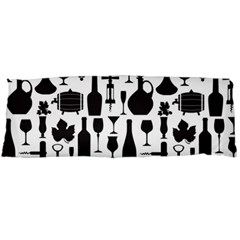 Wine Pattern Black White Body Pillow Case (dakimakura)