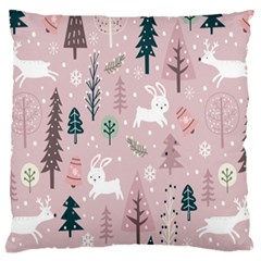 Winter Season Seamless Pattern Large Cushion Case (one Side)