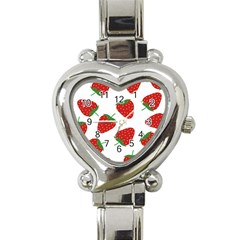 Seamless-pattern-fresh-strawberry Heart Italian Charm Watch