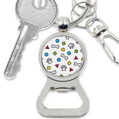 Dog Paw Seamless Pattern Footprint Bone Bottle Opener Key Chain