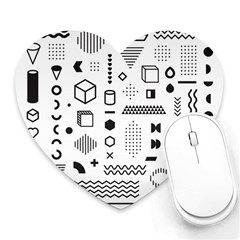 Pattern Hipster Abstract Form Geometric Line Variety Shapes Polka Dots Fashion Style Seamless Heart Mousepad