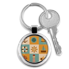 Nautical-elements-collection Key Chain (round) by Jancukart