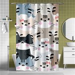 Cute-cat-couple-seamless-pattern-cartoon Shower Curtain 48  x 72  (Small)  Curtain(48  X 72 ) - 42.18 x64.8  Curtain(48  X 72 )