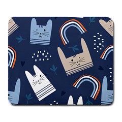 Colorful-cute-cats-seamless-pattern Large Mousepad